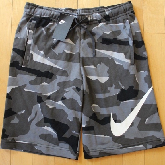 nike men's camo fleece shorts